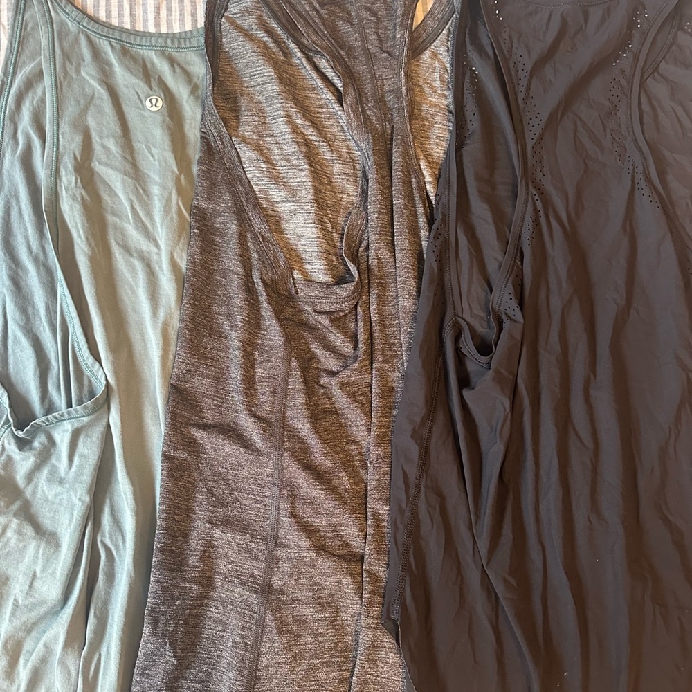 Lululemon BUNDLE (3) Tank Tops in Gray, Blue and Black